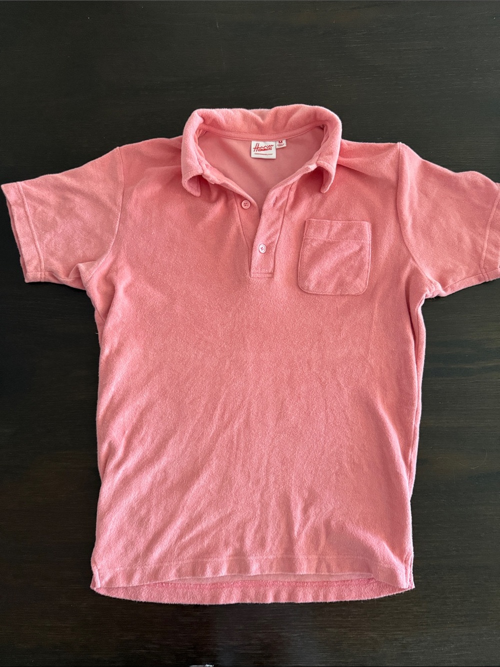 Hammies Men's Pink Short-Sleeve Polo with Chest Pocket